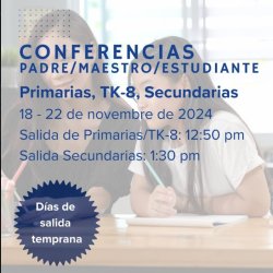 Conferencias de padres, maestros y estudiantes Flyer